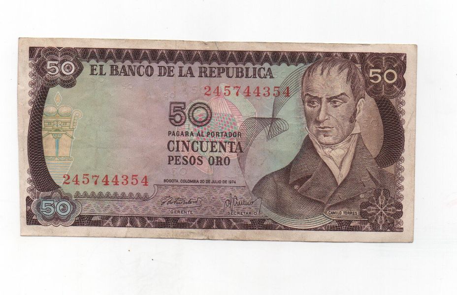 COLOMBIA DEL AÑO 1974 DE 50 PESOS